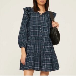 Madewell Blue Plaid Mini Dress